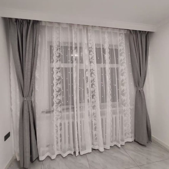 Curtainworks Sibella - Cortina De Cocina De Encaje, Bolsillo Para Barra, Par De Niveles De 36 Pulgadas, Color Blanco | Compra Online En Yaxa