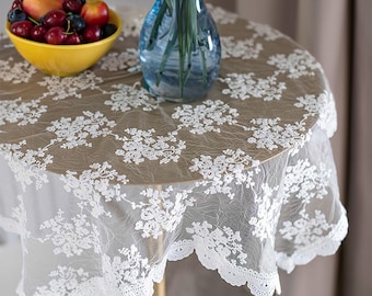 Vintage Floral Pattern Embroidered Tablemats | 16 X 16“Farmhouse Semi sheer Lace Placemats for Wedding