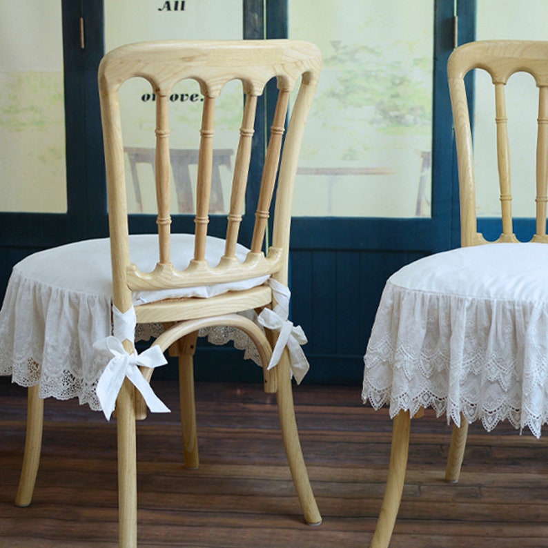 Vintage Comfortable Lace Chair Pads With Ties White Cotton Etsy