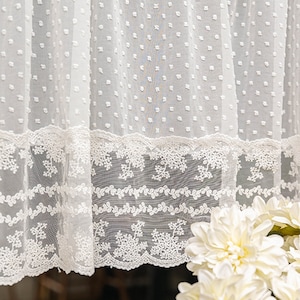 Retro Style White Polka Dots Short Curtain for Cabinet White - Etsy