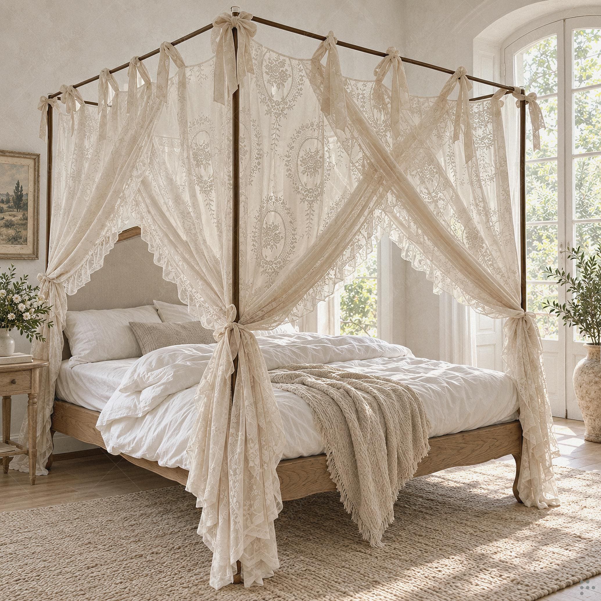 19世紀末　希少 フランスアンティーク 金彩ベッドキャノピー 天蓋 Antique canopy bed - Etsy 日本