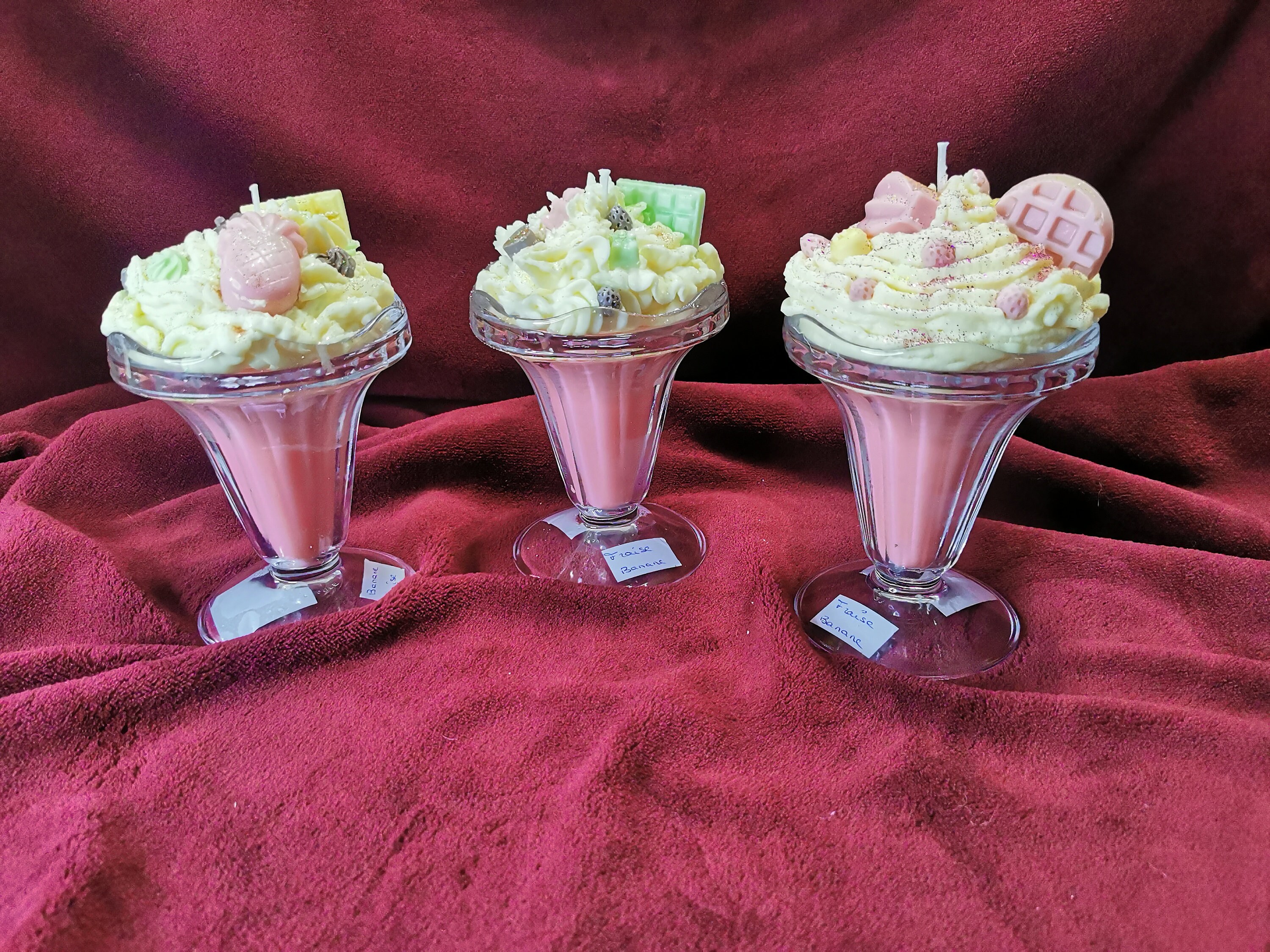 Bougie Coupe de Glace Banane Fraise