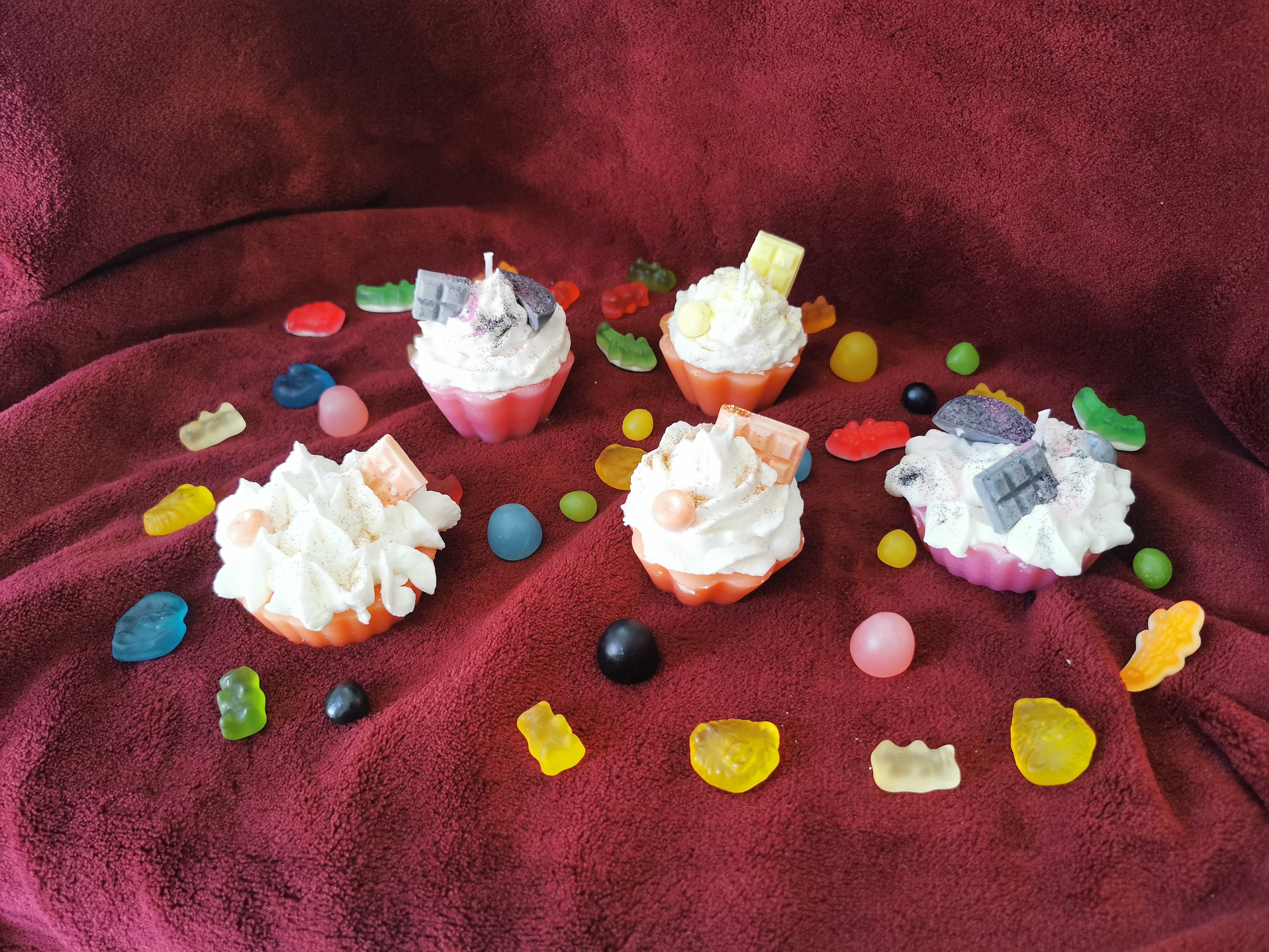 Bougie Tartelette/Cupcake Fraise ou Pamplemousse