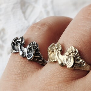 Mushrooms Ring Witch Aesthetic, Botanical Inspired Jewelry, Hand Crafted, Artisan Made image 6