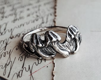 Pilze Ring | Hexenästhetik, Botanisch inspirierter Schmuck, handgefertigt, handwerklich hergestellt