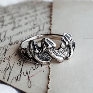 Mushrooms Ring Witch Aesthetic, Botanical Inspired Jewelry, Hand Crafted, Artisan Made image 1