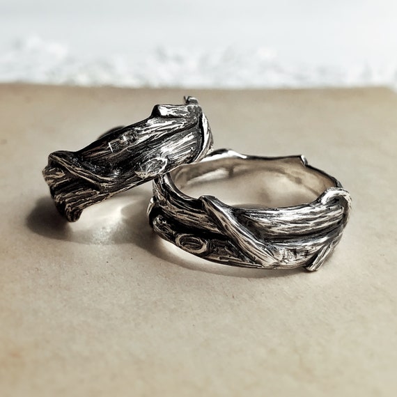 Intertwined Trees Ring Witch Aesthetic Alternative Wedding Rings Sculptural Jewelry Artisan Made