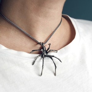 Spider Pendant | Dramatic Statement Gothic Jewelry,  Sculptural Jewelry, Artisan made