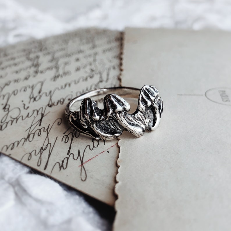 Mushrooms Ring Witch Aesthetic, Botanical Inspired Jewelry, Hand Crafted, Artisan Made image 1