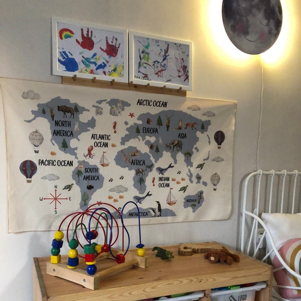 World Map Tapestry Etsy