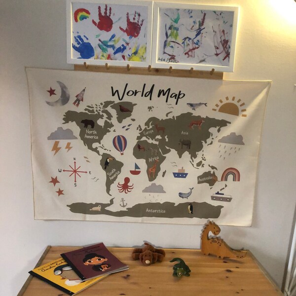 World Map Tapestry Etsy