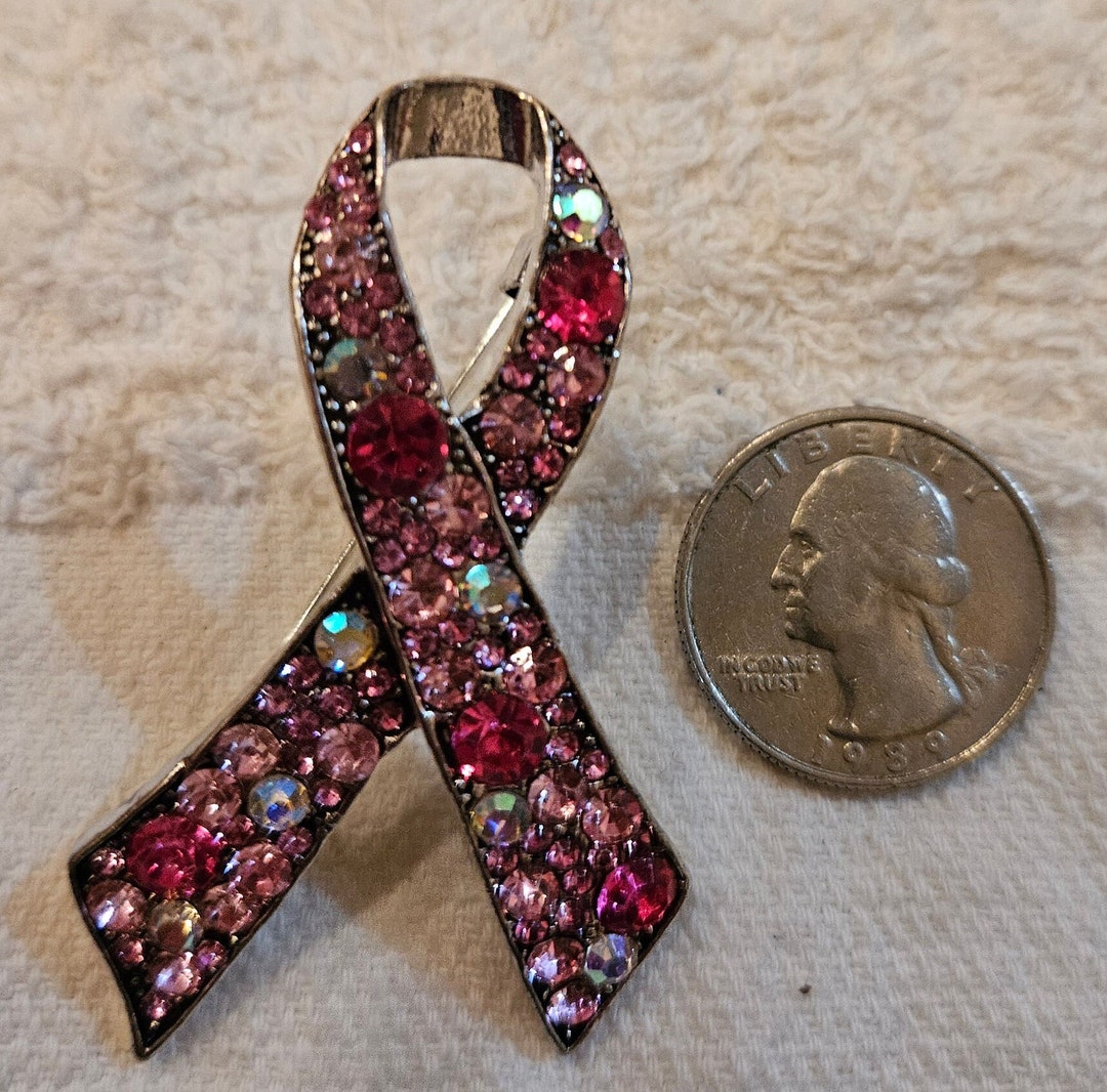 Cancer Ribbon Rhinestone PINK RIBBON RHINESTONE Brooch (breast Cancer Awareness) Show Your ...