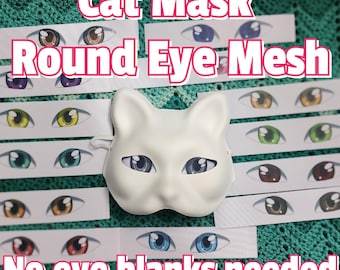Masque de chat rond sublimé Follow-me en maille pour les yeux pour combinaisons (maille uniquement) Aucun cache-oeil nécessaire