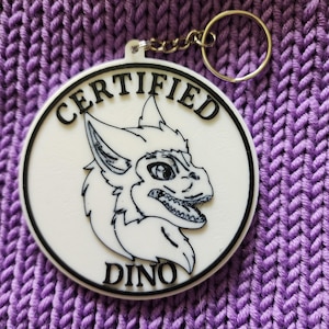 3,5-Zoll-Dino-Schlüsselanhänger / Pelz-Schlüsselanhänger / Fursuit Collar Dog Tag / Dino-Maske / Raptor-Maske