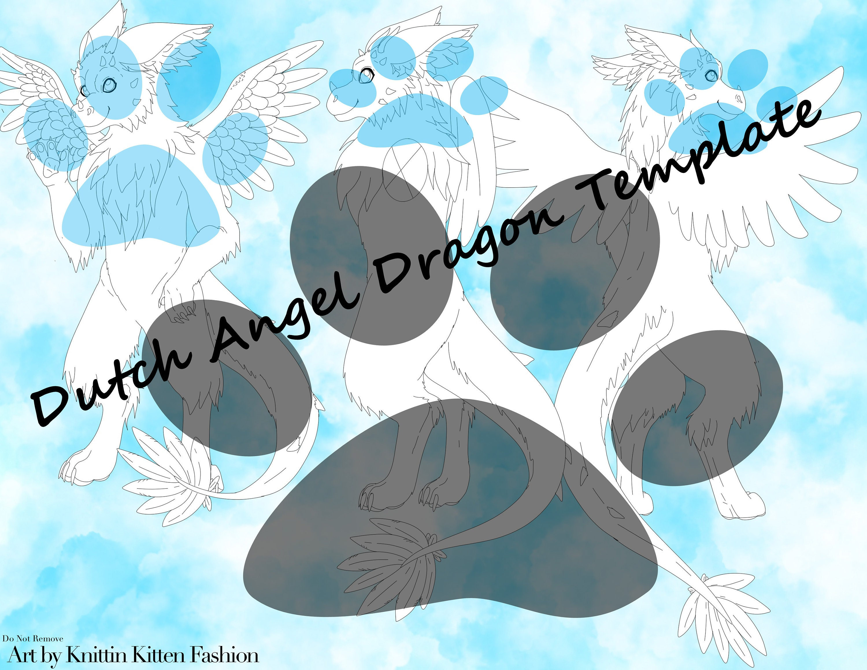 Dutch Angel Dragon Furry Reference Template Etsy Canada