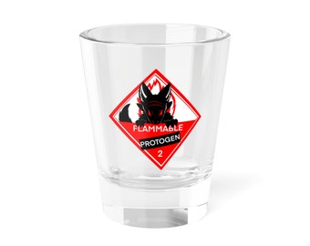 Protogen flammable warning fun designed Shot Glass, 1.5oz