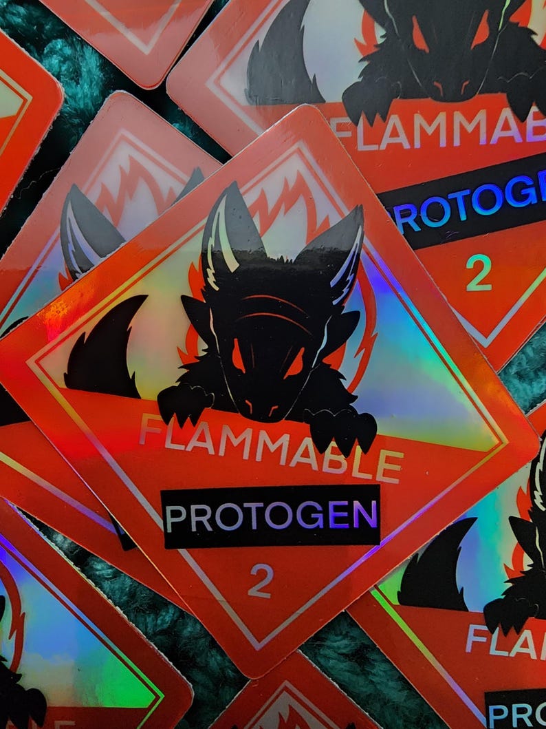 Flammable Protogen Hazmat Sign Sticker - Etsy