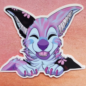 Nova the Manokit Peeking Vinyl Furry Sticker
