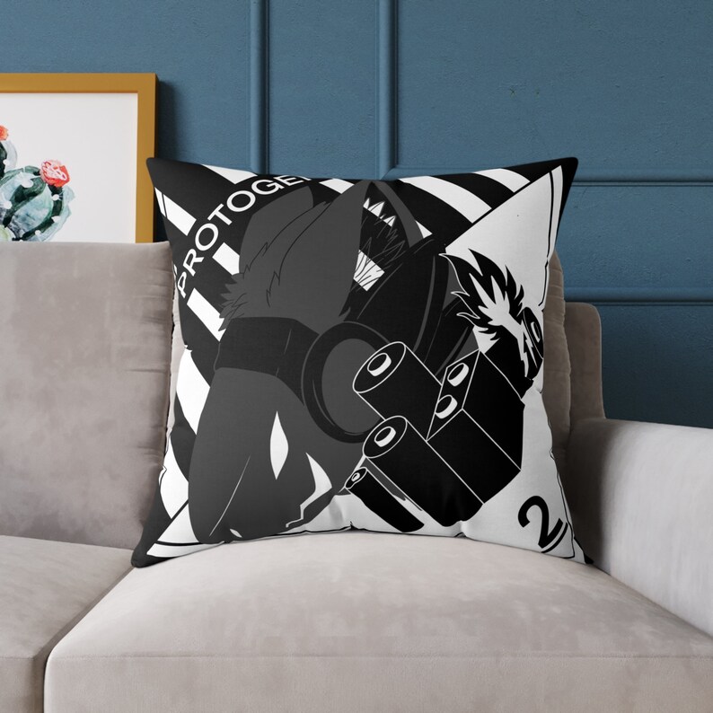 Protogen lithium battery canvas Pillow zdjęcie 5