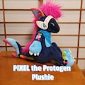 PIXEL the Protogen Plushie Stuffed Fursona Animal Furry Doll