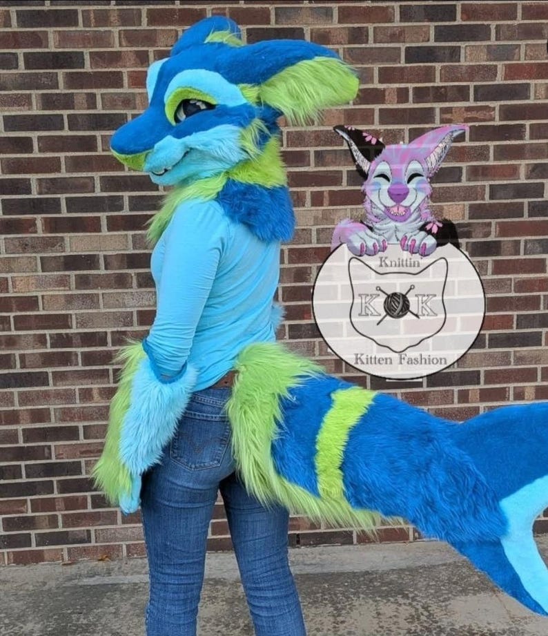 Normal Fursuit Manokit Premade Fursuit Partial (head, Hand Paws, and Tail With Belt ...