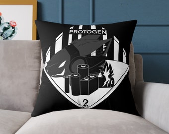 protogen Lithium battery caution fun art Canvas Pillow