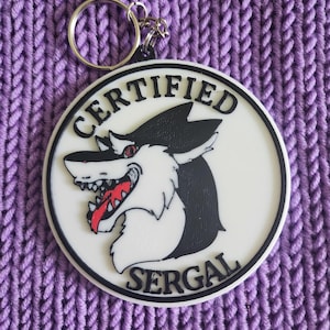 "3,5"" Certifikat Sergal Schlüsselanhänger / Furry Schlüsselanhänger / Fursona Schlüsselanhänger / Fursuit Collar Dog Tag."