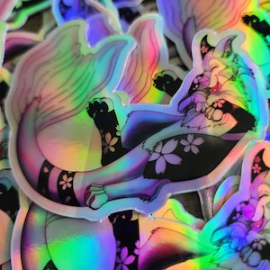 Holographic Happy Nova the Manokit Vinyl Furry Sticker
