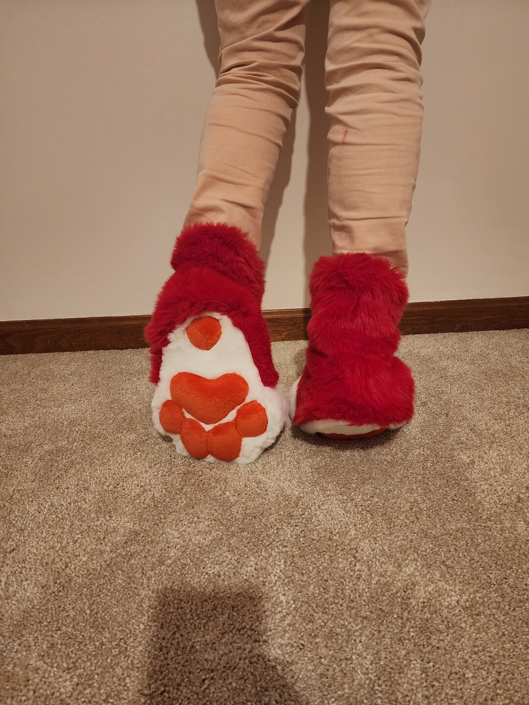 Red Indoor Fursuit/ Costume Feet Paw Shoes Etsy