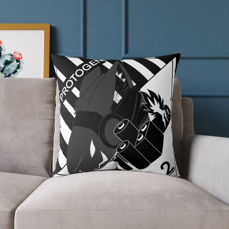 Protogen lithium battery canvas Pillow zdjęcie 1