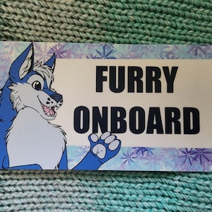 FURRY ON BOARD Bumper Sticker for Cars, Laptops, etc.