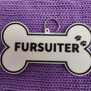 5 inch Fursuiter Fursona Furry Keychain / Furry Keychain / Fursuit Collar Dog Tag / Bone Shape