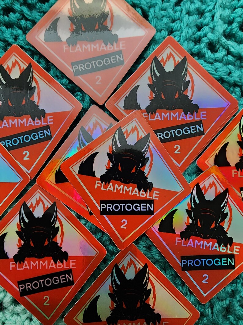 Flammable Protogen Hazmat Sign Sticker - Etsy