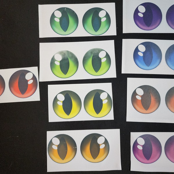 Sublimated Follow-me (4 sizes) Cat Eye/ Slit Eye/ Dragon Eye/ Dinosaur Eye Mesh for Fursuits (Mesh Only)