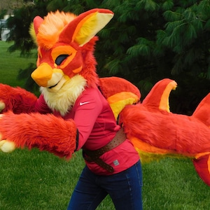 Manokit Fursuit Partial With UV Fur and Dorsal Fin and Multiple