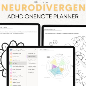 OneNote ADHD Planner Onenote Adhd Planner Adult Productivity Planner One Note Digital Planner Daily Planner Adhd Digital Planner Template