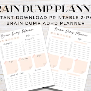ADHD Planner, Adult ADHD Planner, Summer To Do List, Productivity Planner, Brain Dump Bundle, Thoughts Organizer, Printable Task List