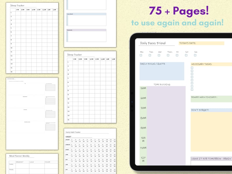 Onenote ADHD Planner Onenote Adhd Planner Adult Productivity Planner