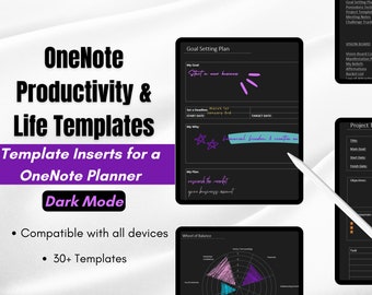 Produktivitätsplaner & Lebensplaner OneNote Templates Pack, One Note Template Work, OneNote Digital Planner, OneNote Planner Templates