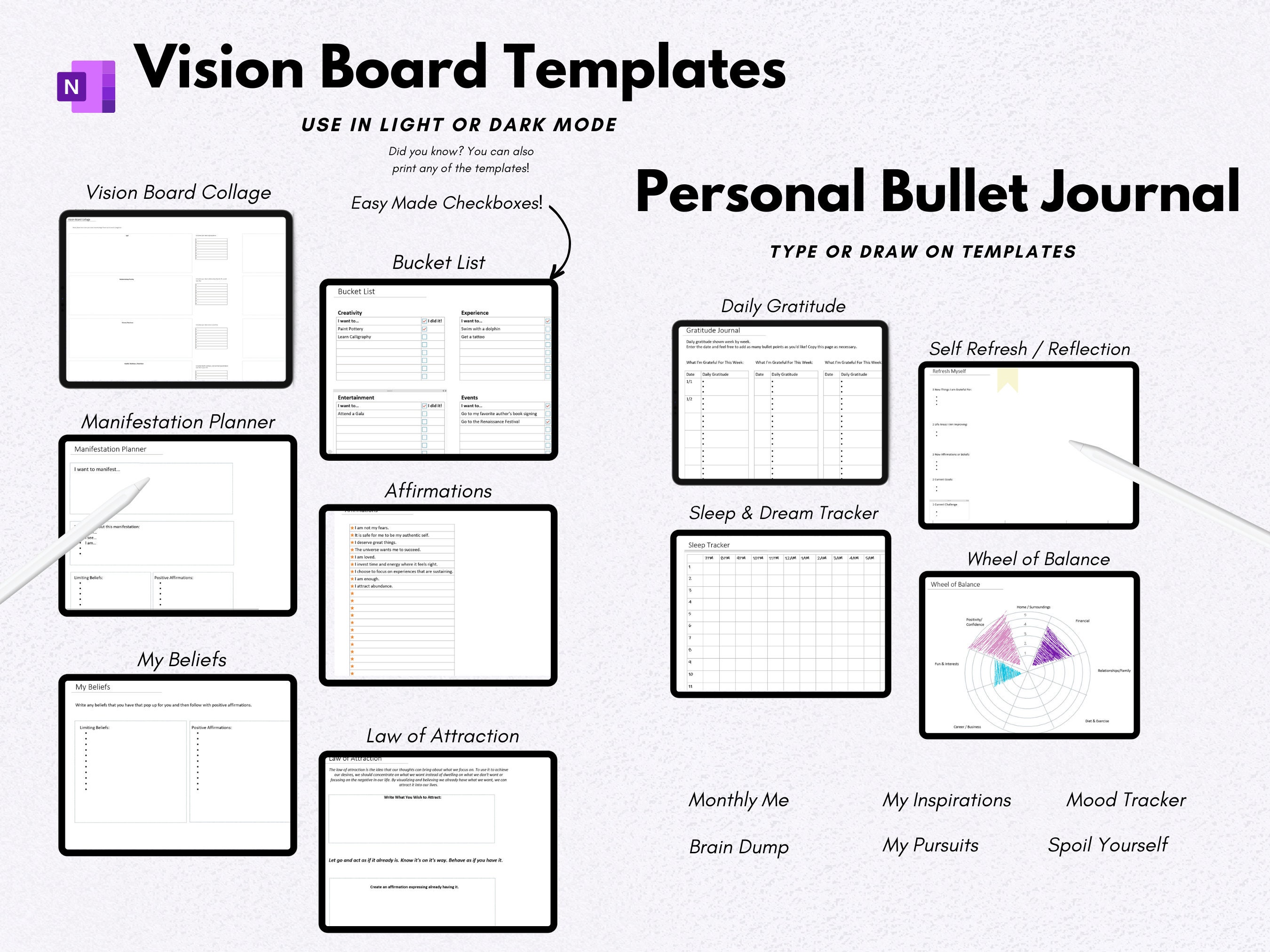 Hyperlinked onenote planner onenote digital planner dated 2023 2024