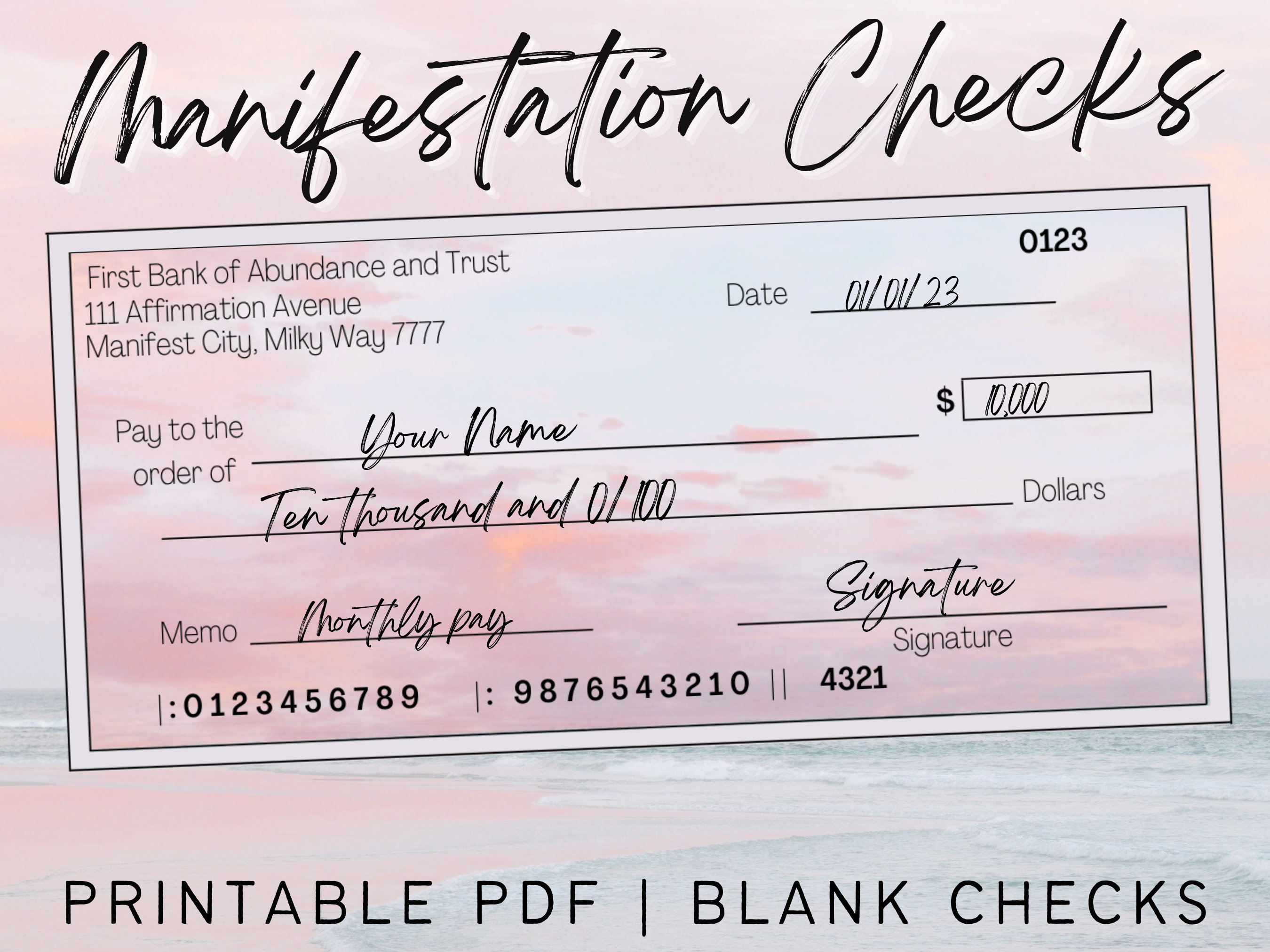 Why Did I Receive A Check From National Vision Today Printable Manifestation Checks, Vision Board Checks, Vision Board