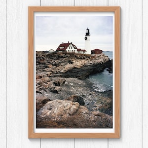 Maine Lighthouse Photograph | Cape Elizabeth, ME | Casco Bay | Maine Coastline | Seaside | 35mm Film Camera | Cumberland County | Portland