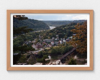 Harpers Ferry National Historic, Virginia Occidental / Río Potomac / Vista aérea / Shenandoah / Parque Nacional de los Estados Unidos / Montañas Blue Ridge / Escénicas