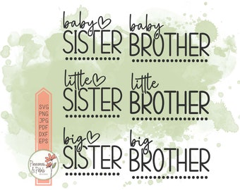 Big Sister Brother SVG, Sibling Shirt Design (Digital)