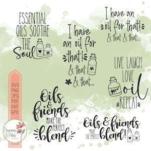 Essentiële olie SVG bundel, aromatherapie SVGs, etherische olie ontwerpen voor stickers T-shirts mokken printables sublimatie stickers, commercieel gebruik