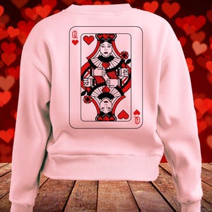 Felpa Regina di Cuori, Maglietta Regina di Cuori, San Valentino, Maglione Carte da Gioco, San Valentino, Regina