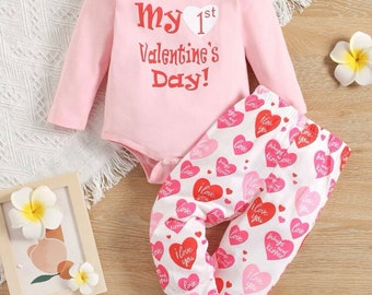 Baby Valentine set | baby set | baby girl outfit | Valentine ‘s day clothing
