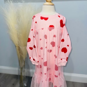 Toddler girl hearts dress | Heart dress | Valentine dress