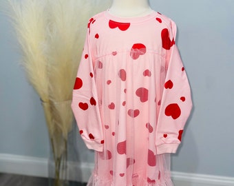 Toddler girl hearts dress | Heart dress | Valentine dress