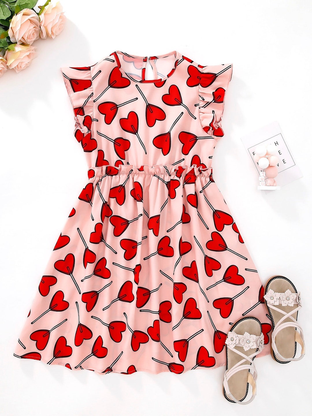 Valentine Dress Candy Dress Heart Lollipops Dress Etsy
